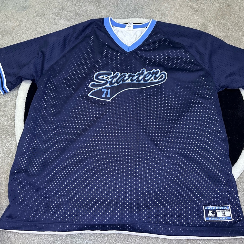 STARTER Navy Blue Jersey with White Accents